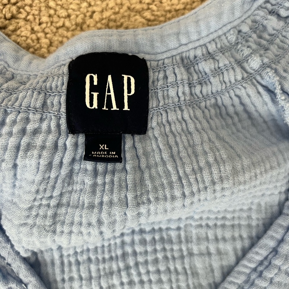 GAP Sky Blue Gauze Tiered Dress